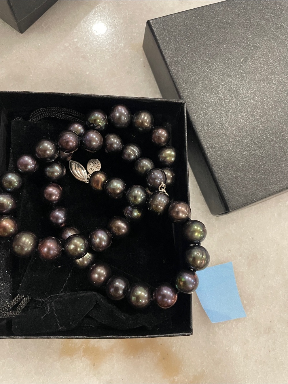 Black Peacock Pearl Necklace - Unbranded